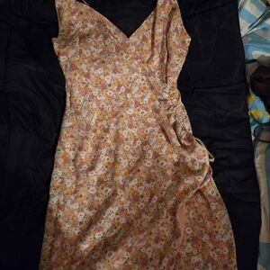 Altar'd State Pink and Orange Asymmetrical Dress
